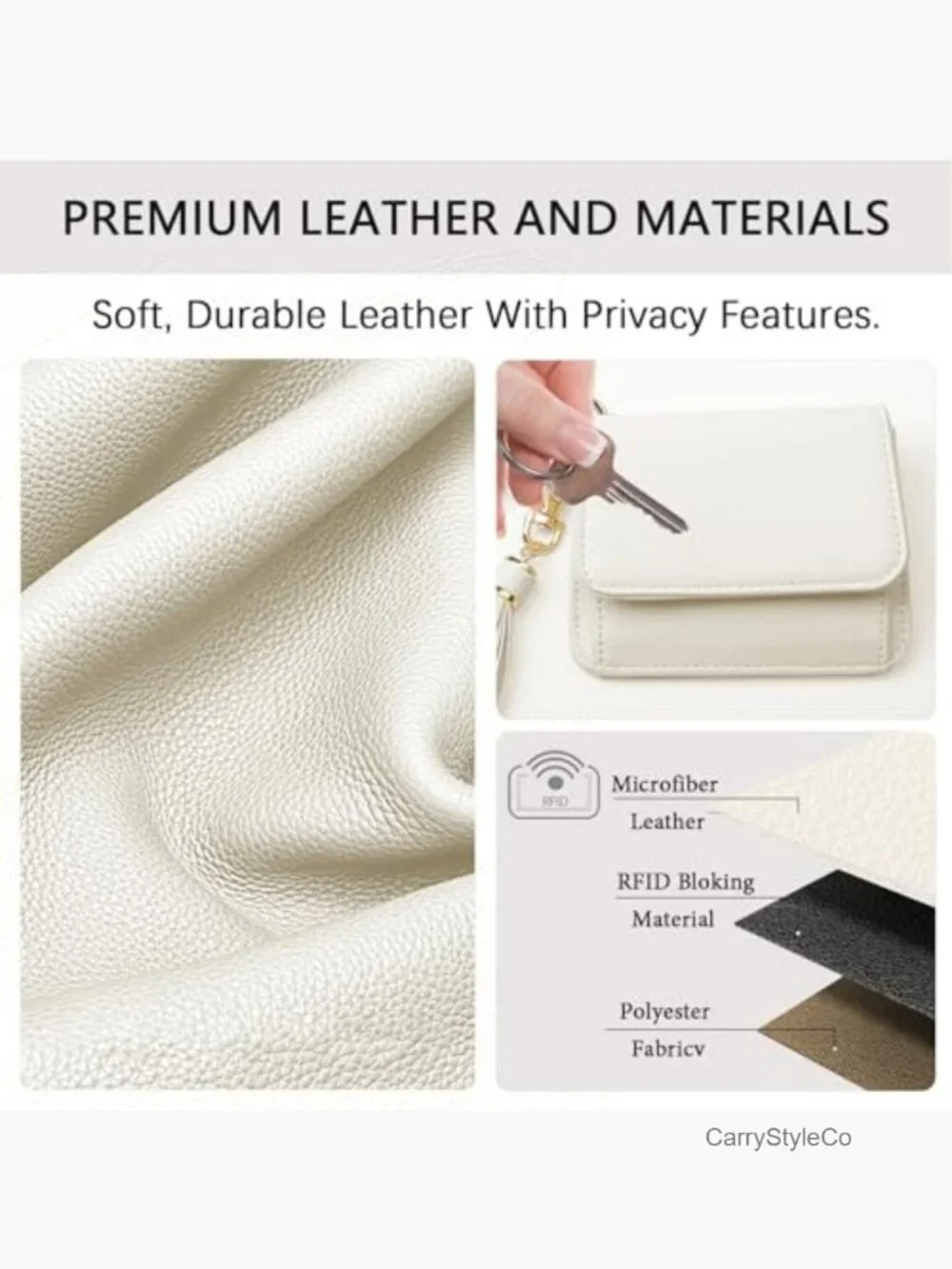 RFID Keychain Wallet Wristlet for Women Small Trifold with Coin Pocket